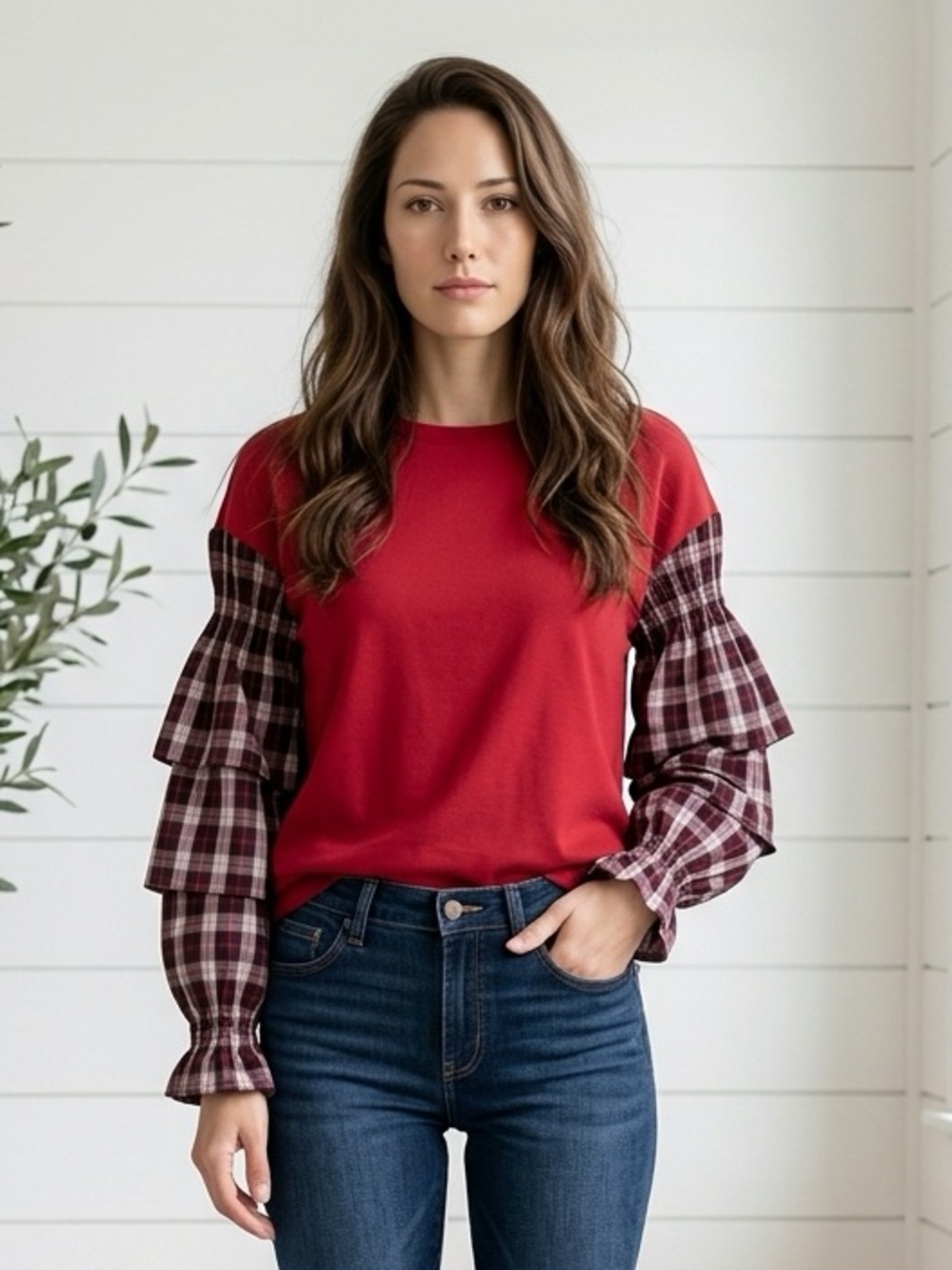 Tommy Hilfiger Women’s Mixed-Media Long Sleeve Knit Sweatshirt Size L